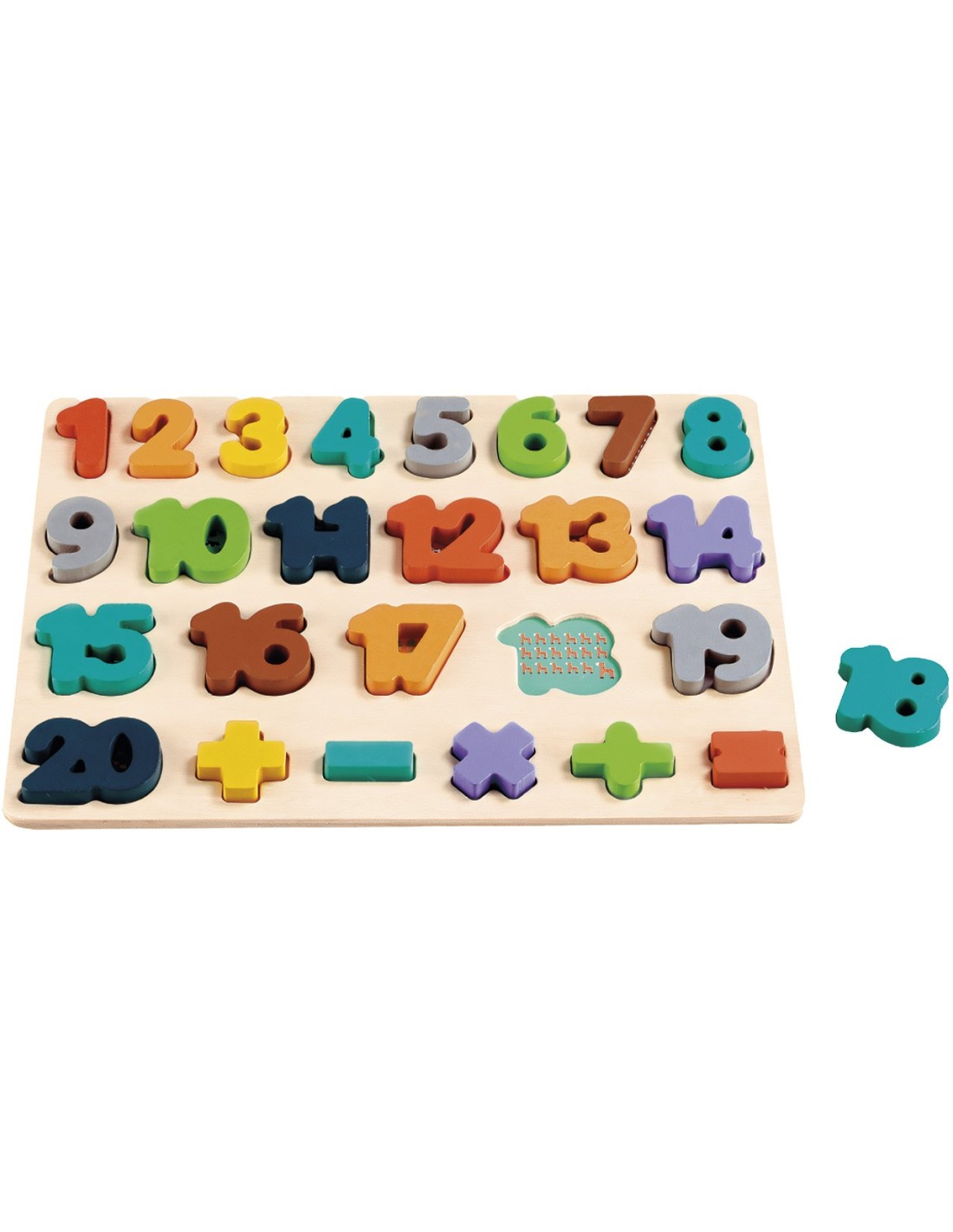 Puzzle de n&uacute;meros de madera